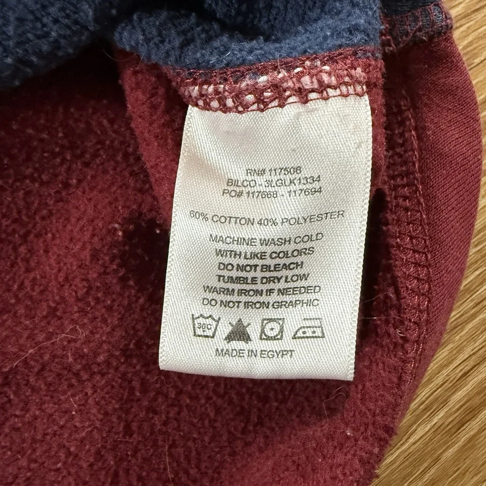 Levi's Hoodie Mens M Red Blue Colorblock Logo Pullover Sweatshirt Streetwear